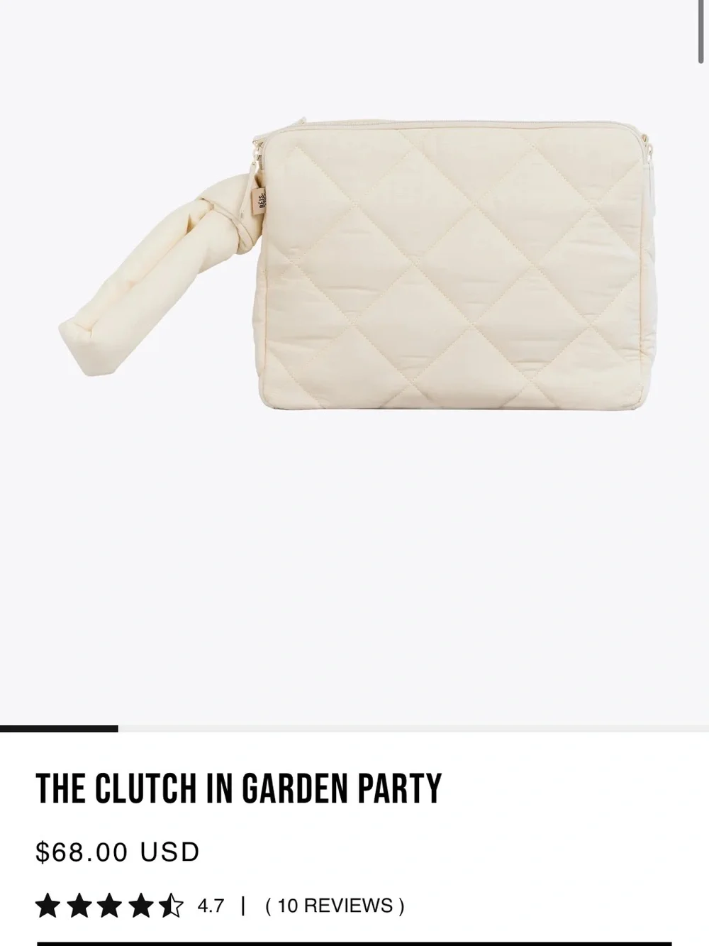 Beis x Elsa - Quilted Diaper Clutch in cream.